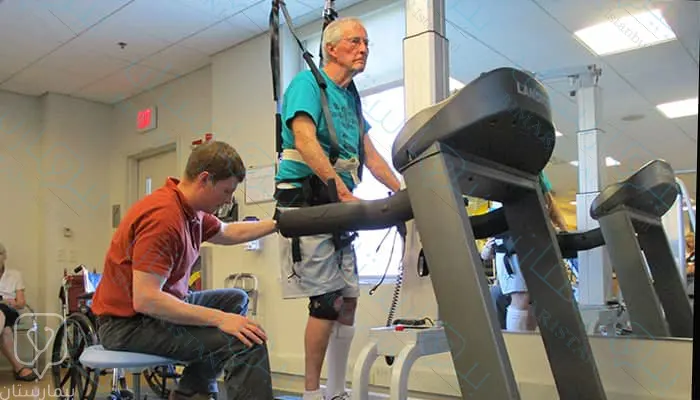 The treadmill is useful in the process of neurological rehabilitation, especially in the elderly